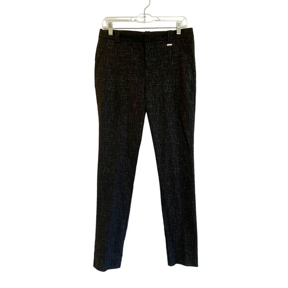 Calvin Klein Women's Printed Black Gold Metallic Hatch Ankle Pants 6 - Picture 11 of 14